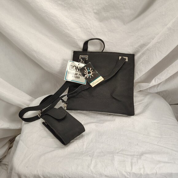 No Boundaries, bag with cellphone holder, black, 9.5" x 8" x 3.5" - Picture 1 of 11